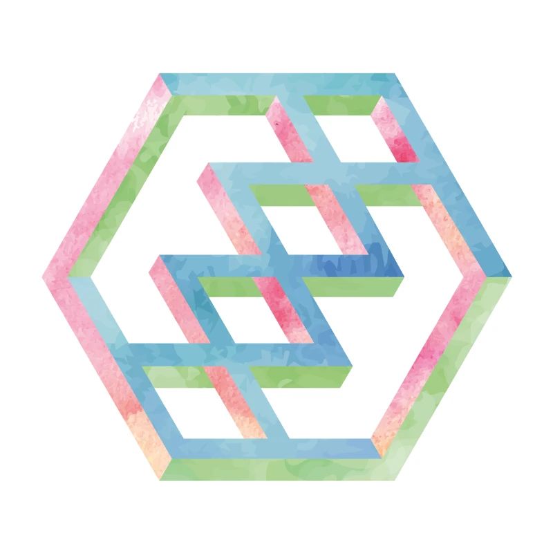 Abstract Colorful Hexagon Pattern
