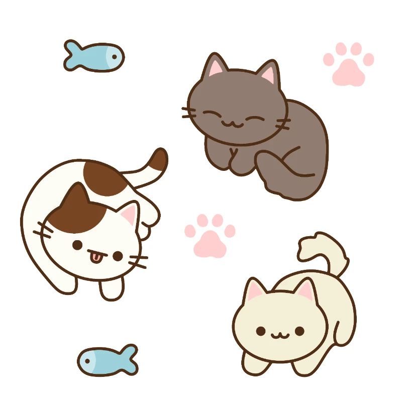 Adorable scène de jeu de chat et de poisson