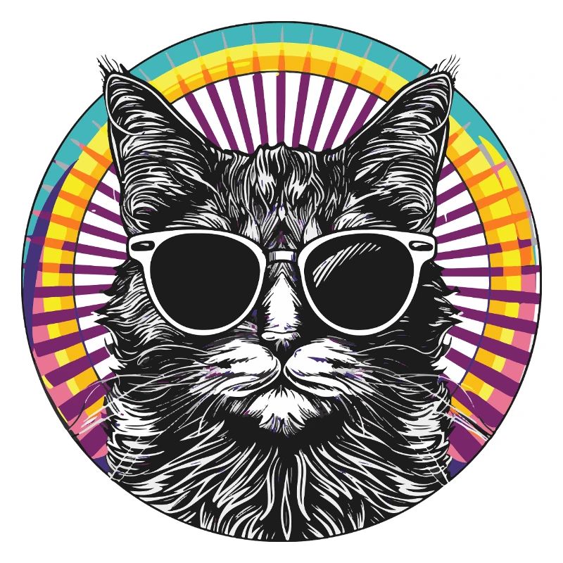 Portrait de chat avec lunettes de soleil