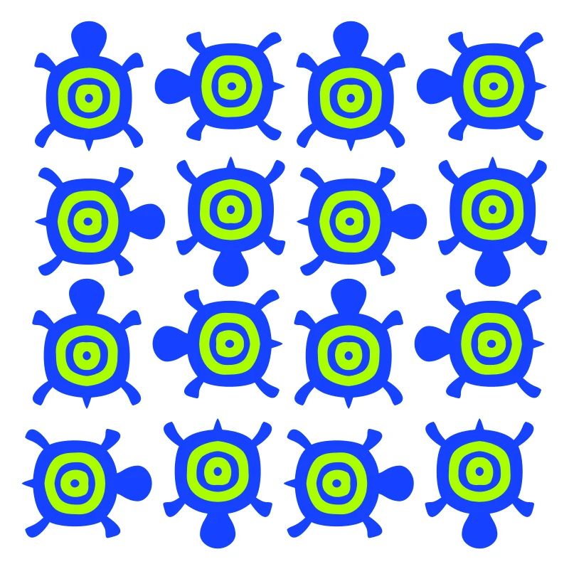 Turtles Pattern Many Decorative Circles Logo