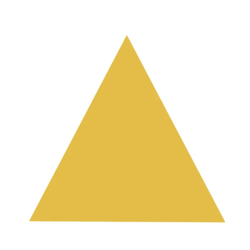 Geometric triangle motif in gold