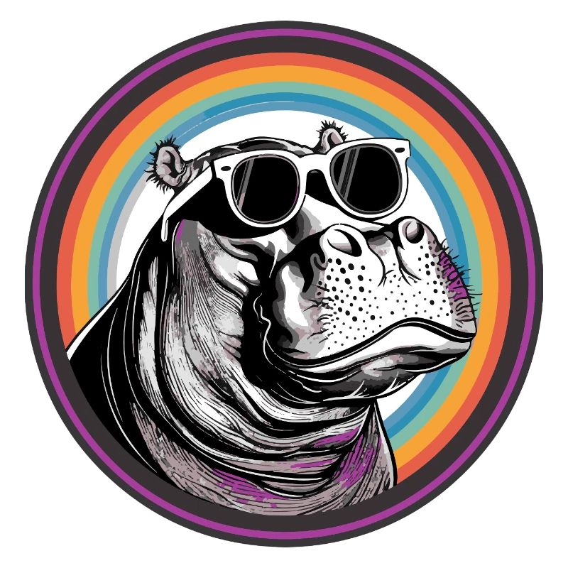 Nilpferd Sonnenbrille Comic