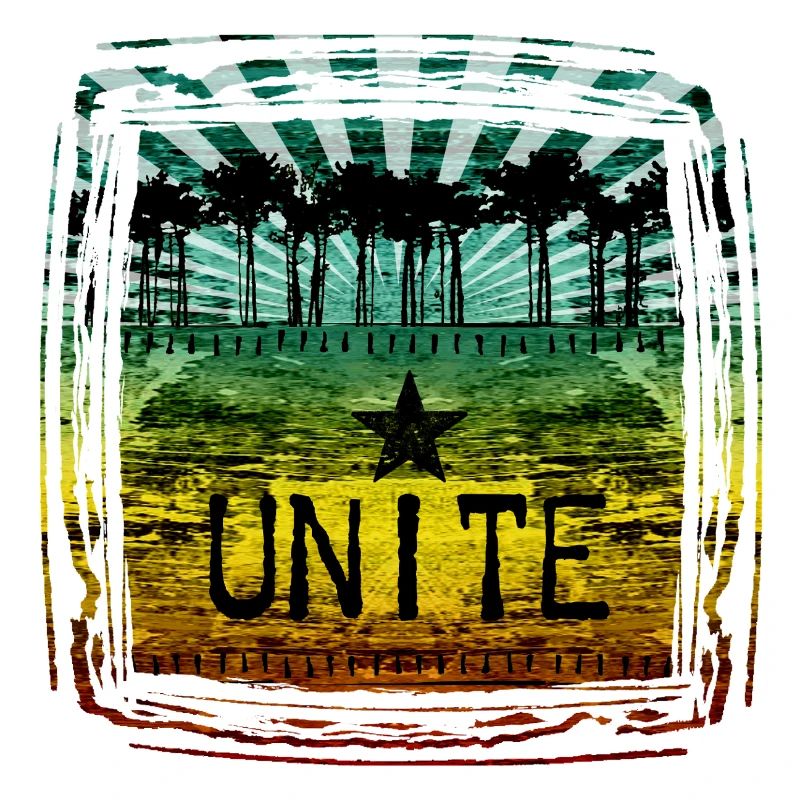 Design de motivation Unity avec des couleurs Reggae