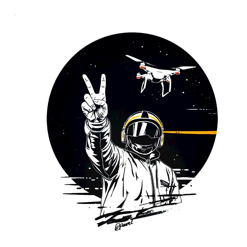 Héros de l’espace avec la main de la paix
