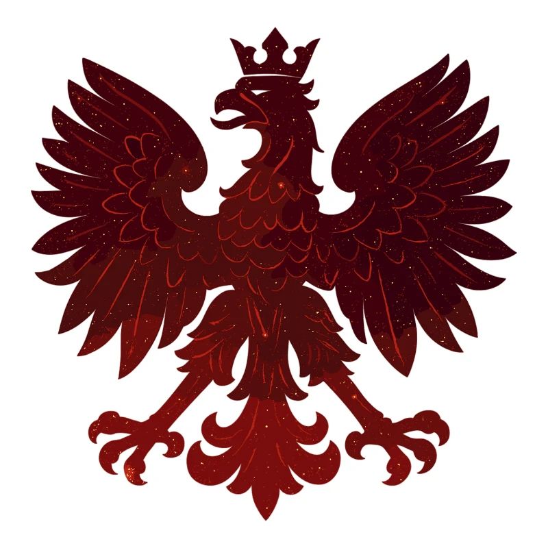 Poland Polska Eagle Flag Red Glitter Gift