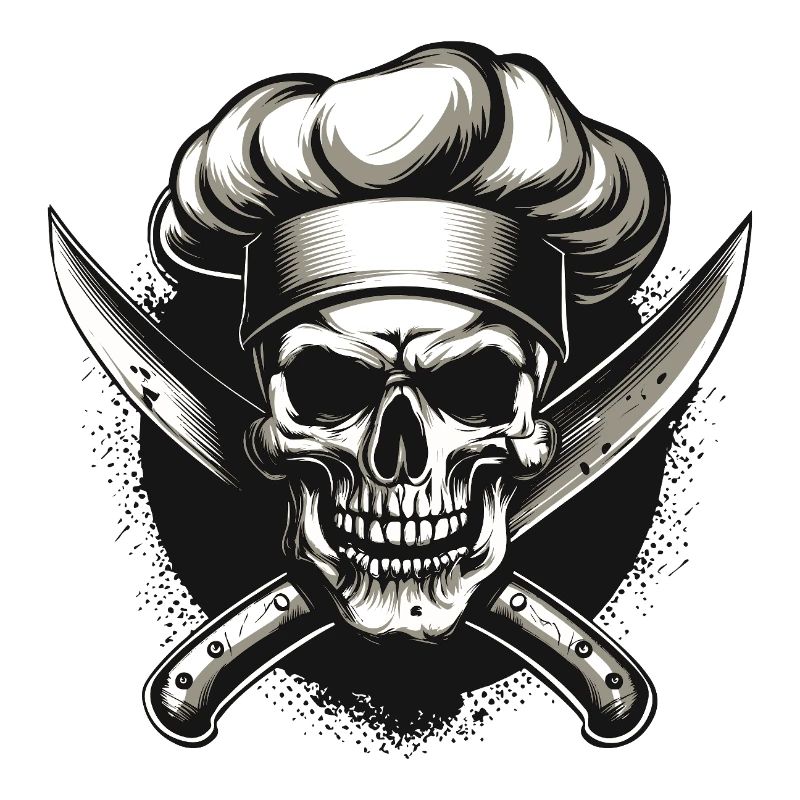 Skull with chef's hat