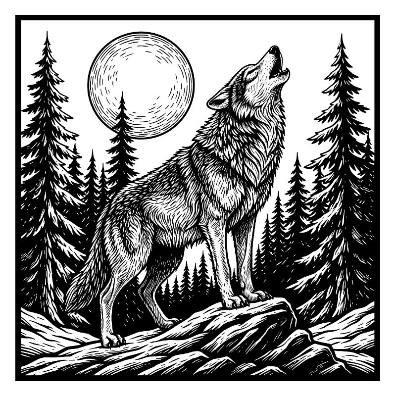 Heulender Wolf