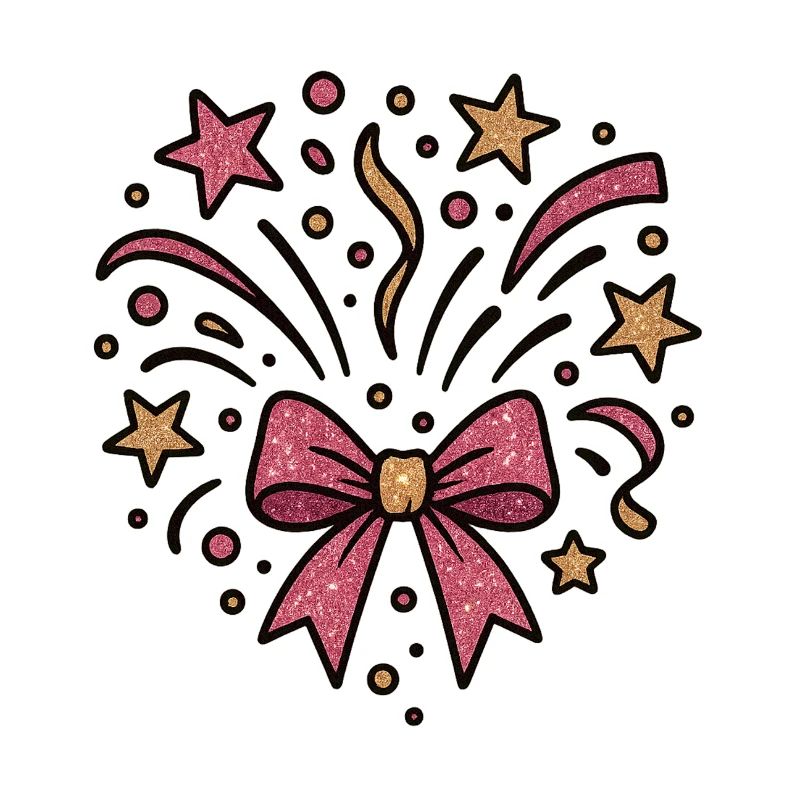 Glitter Fireworks Bow