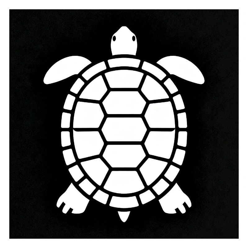 Silhouette de tortue noire et blanche