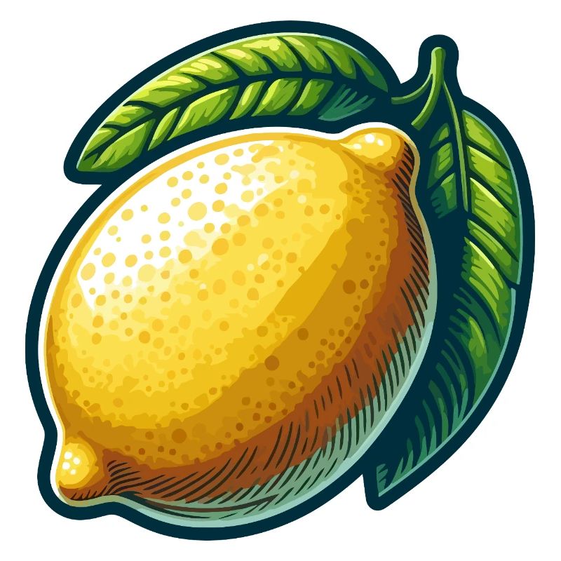 Citron éclatant avec feuilles graphique