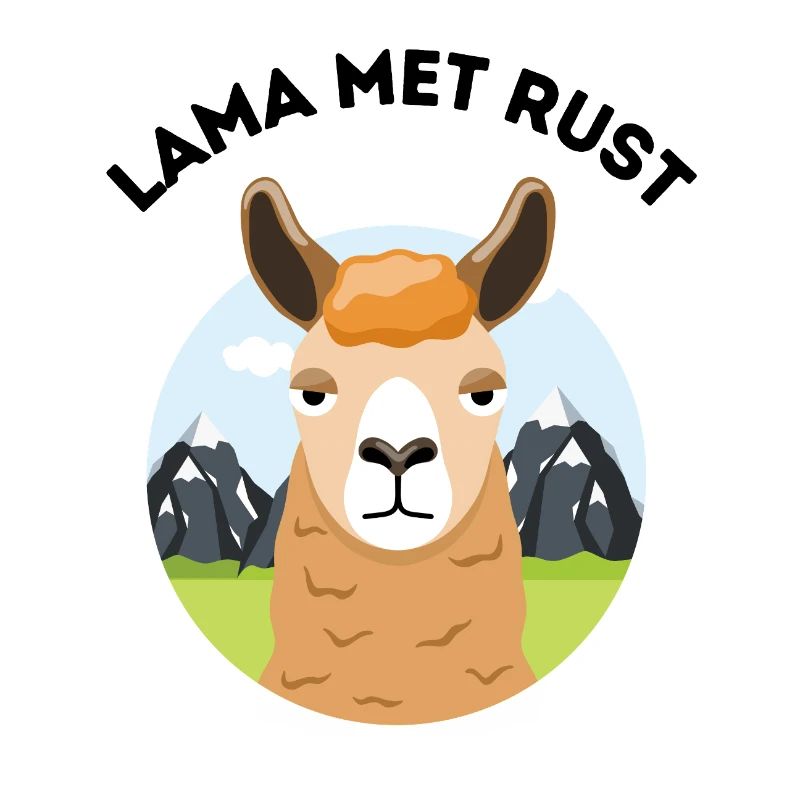 Funny llama cartoon – Llama alone