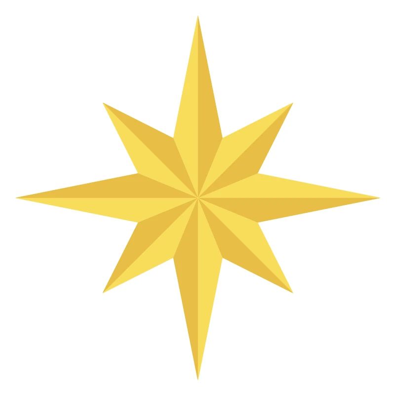 Étoile dorée à huit griffes