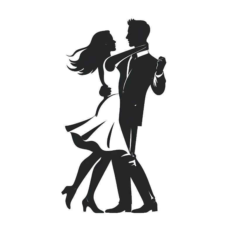 Dancing Couple - Cool Silhouette Logo
