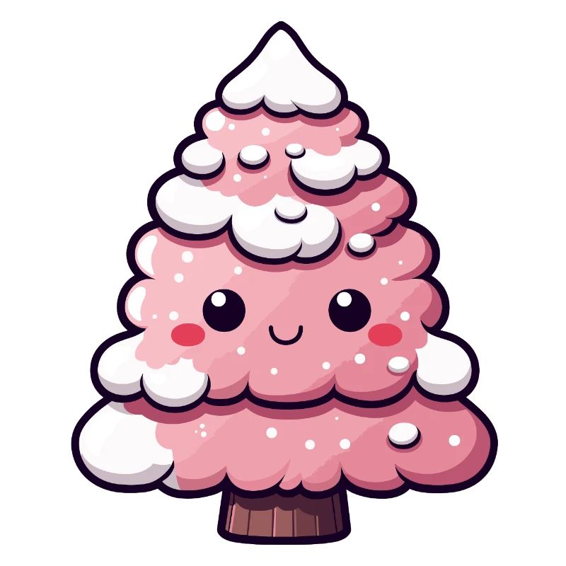 Chibi Pink Snowy Tree