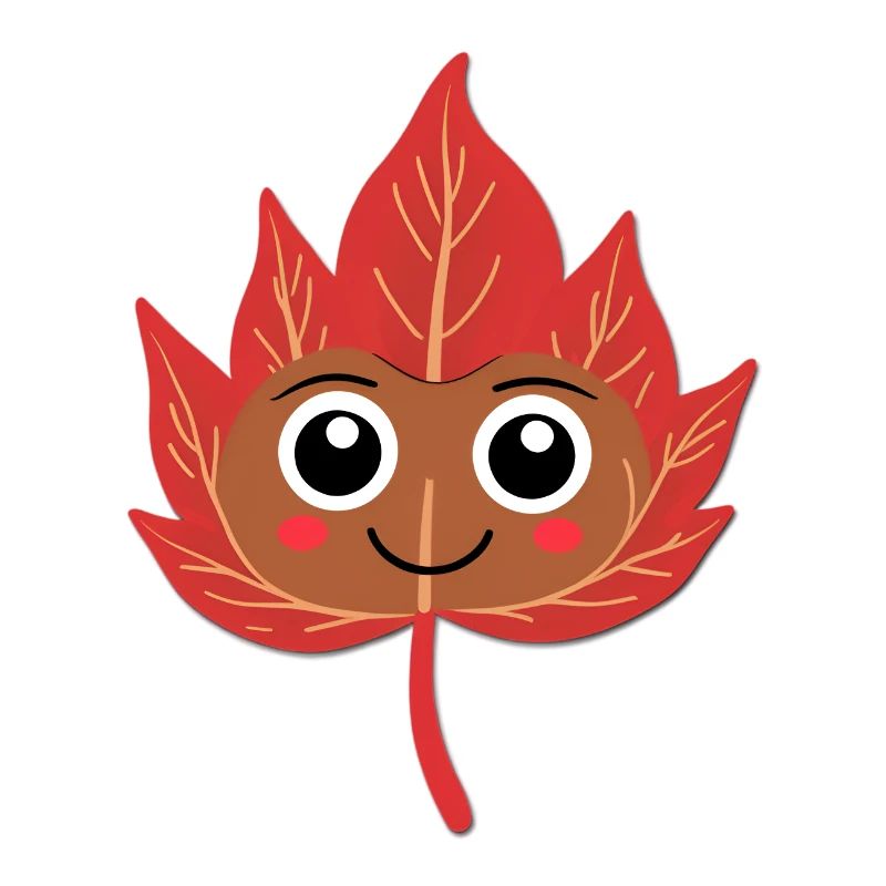 Smiling autumn leaf