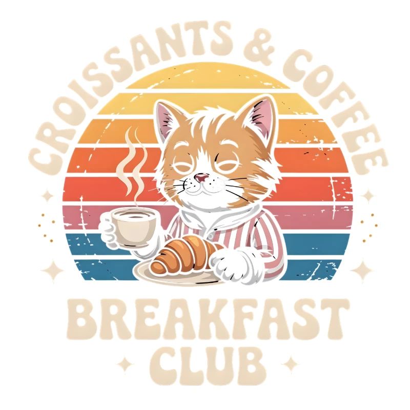 Chat Café Retro Petit Déjeuner