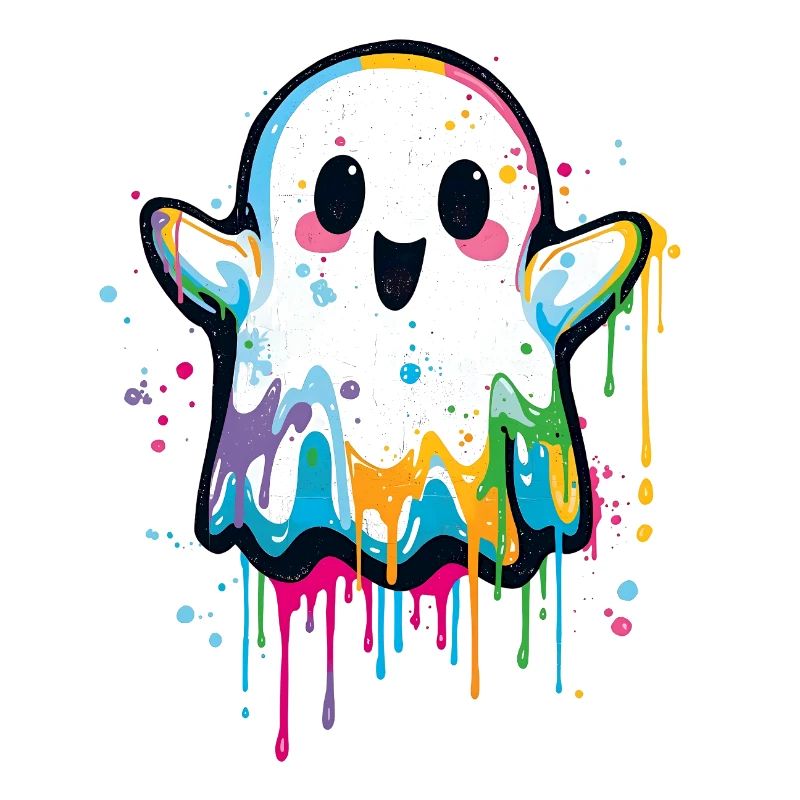 Colorful Graffiti Ghost – Cute & Halloween Style
