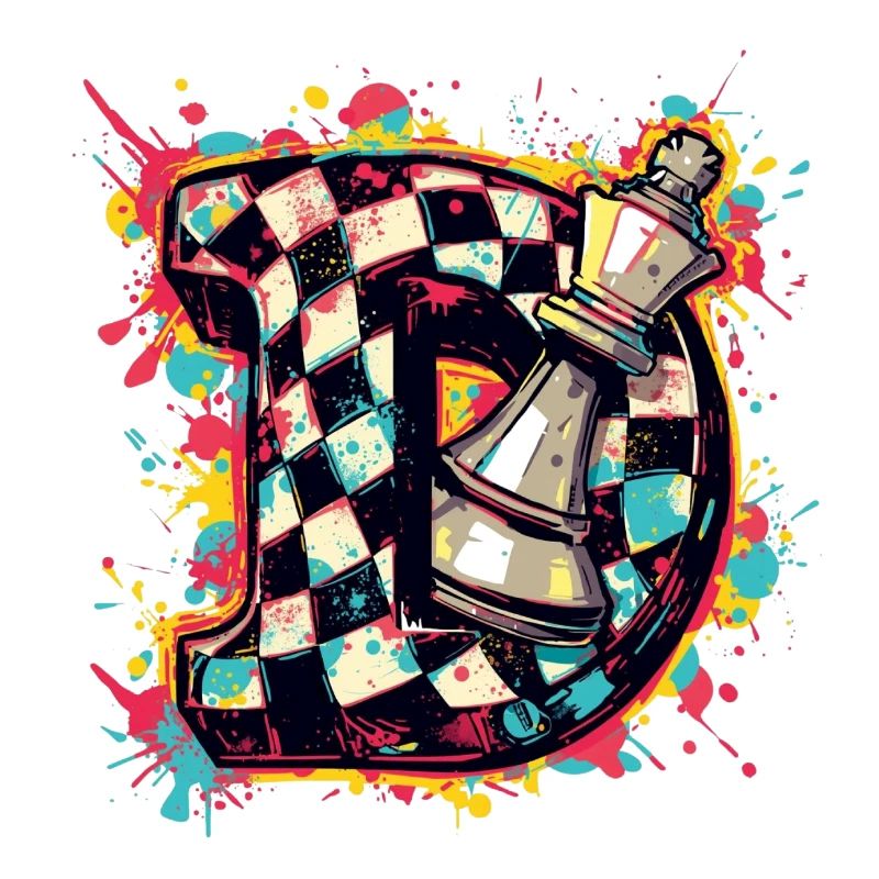 Lady Graffiti Color Explosion Chess Player