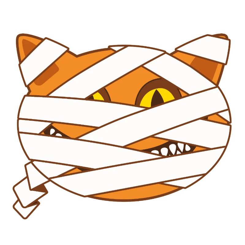 Cat Mummy Halloween Drawing Funny and Scary Comics