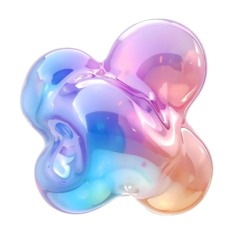 Glossy Pastel Abstract Bubble Design
