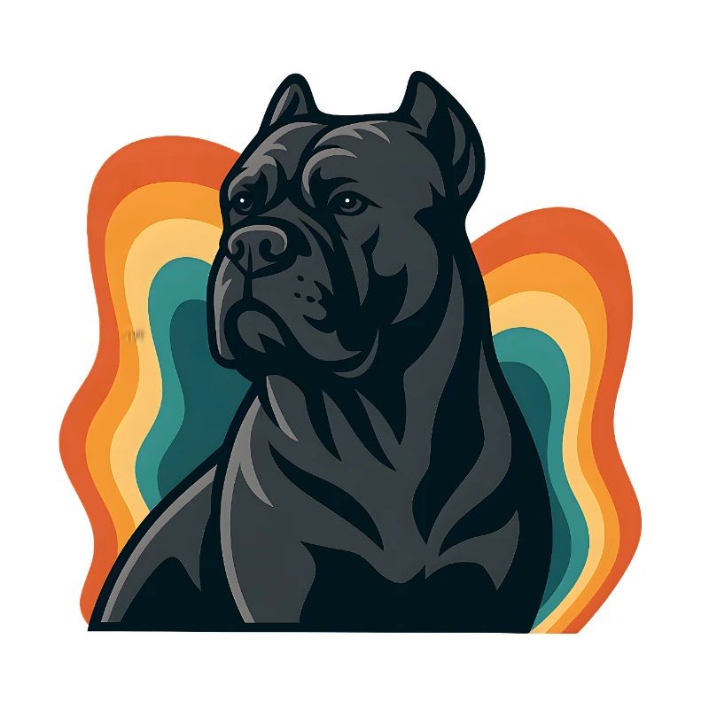 Cane Corso Hund in Retro-Ringen