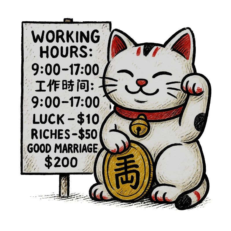 Panneau Lucky Cat Fortune