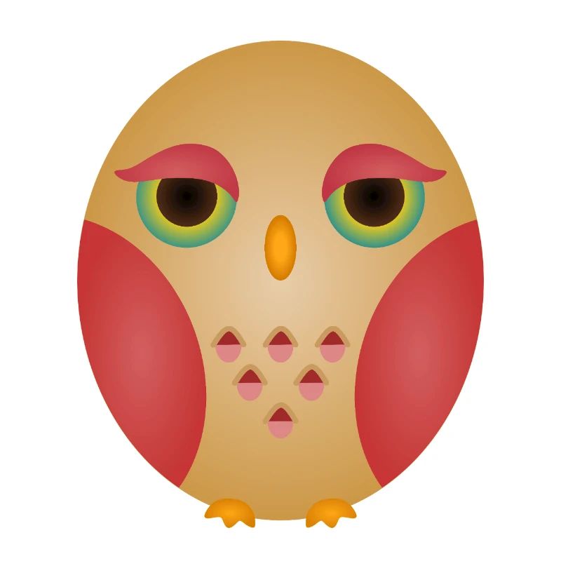 Visage de hibou dégradé dans des tons confortables