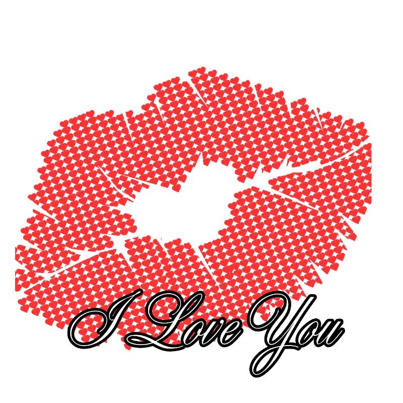 Heart in romantic points I love you