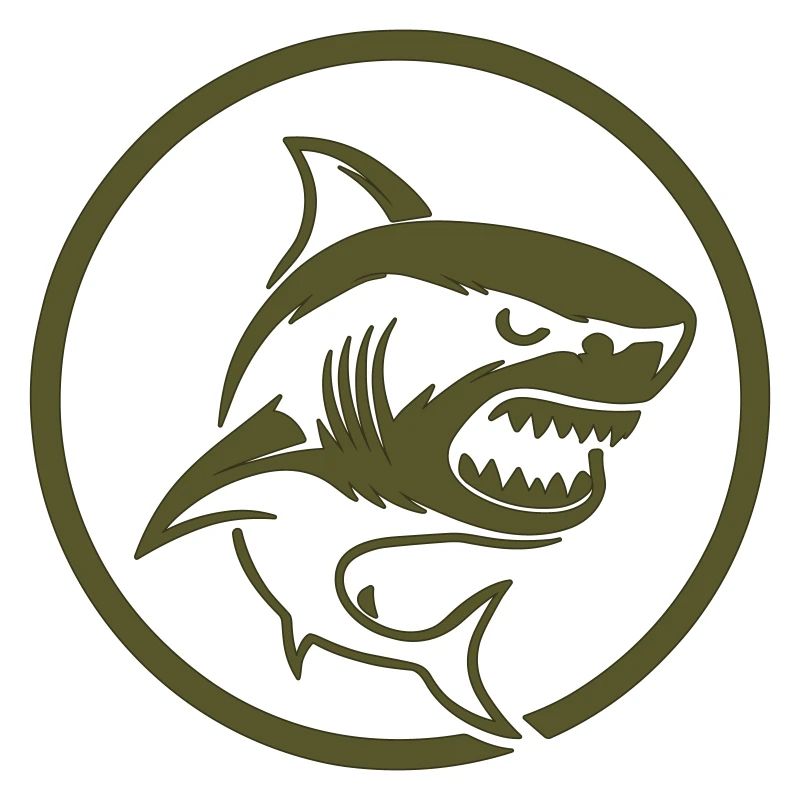 Shark logo embroidered