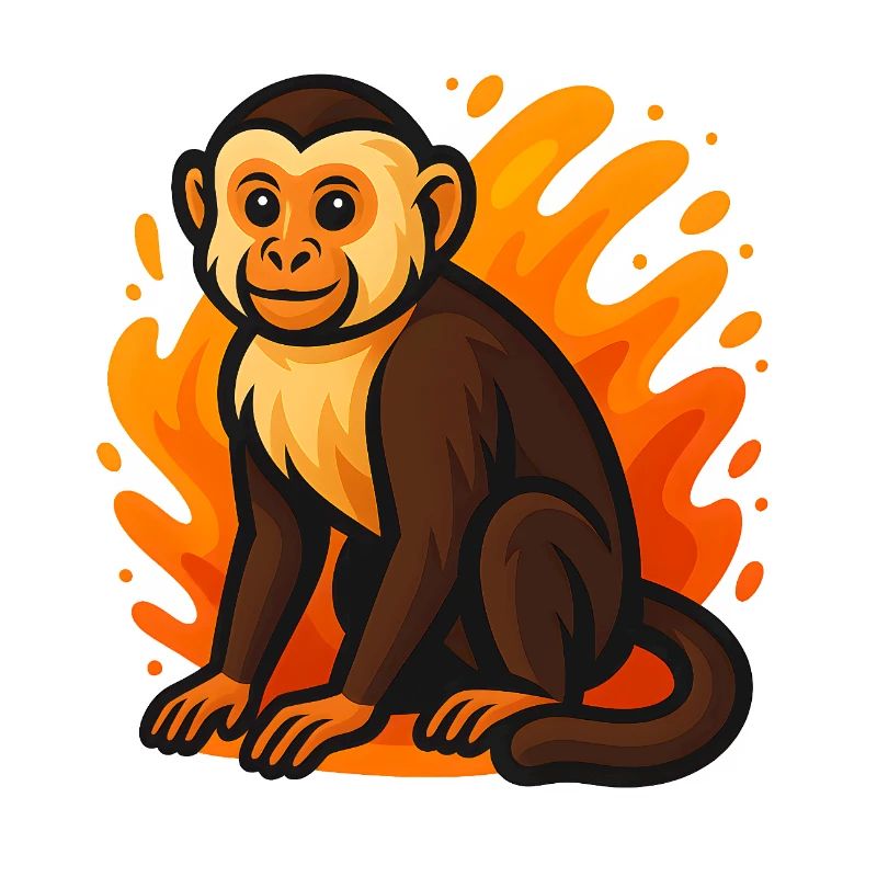 Marque Singe Capucin Dessin animé Design