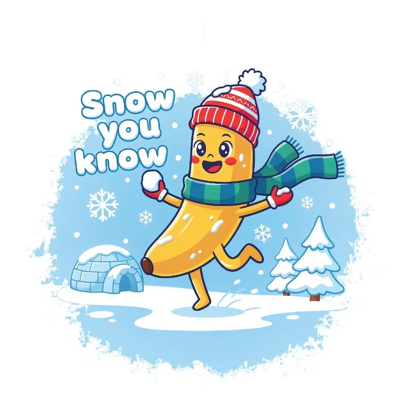 Banane cute sautant dans la neige - Snow you know