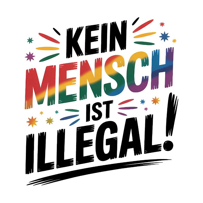 No One Is Illegal - Cool Pride Logo