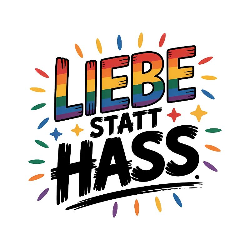 Love Instead of Hate - Cool Pride Logo