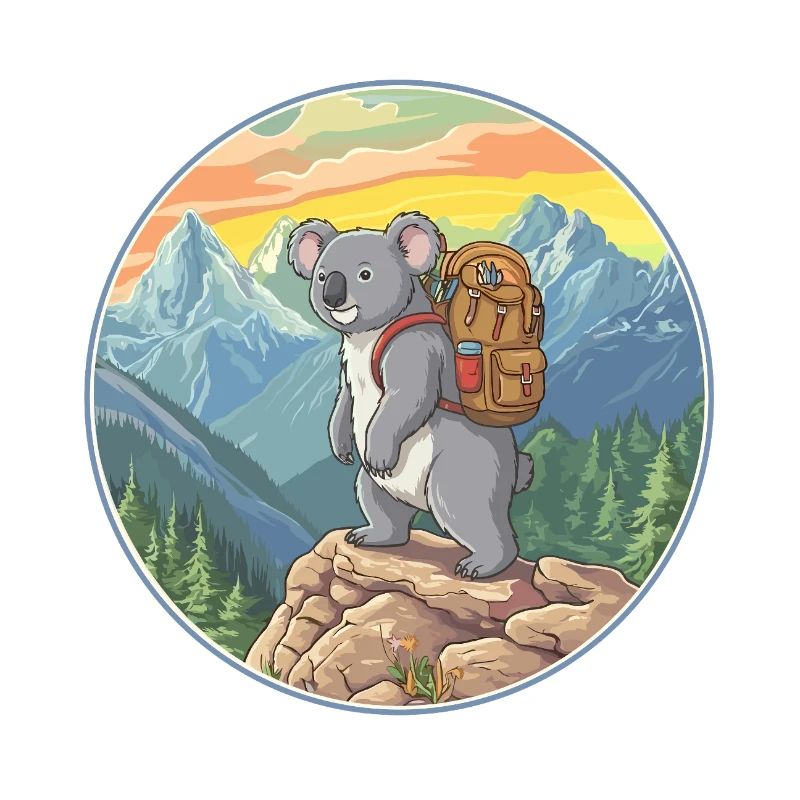 Camping de randonnée de Koala mignon