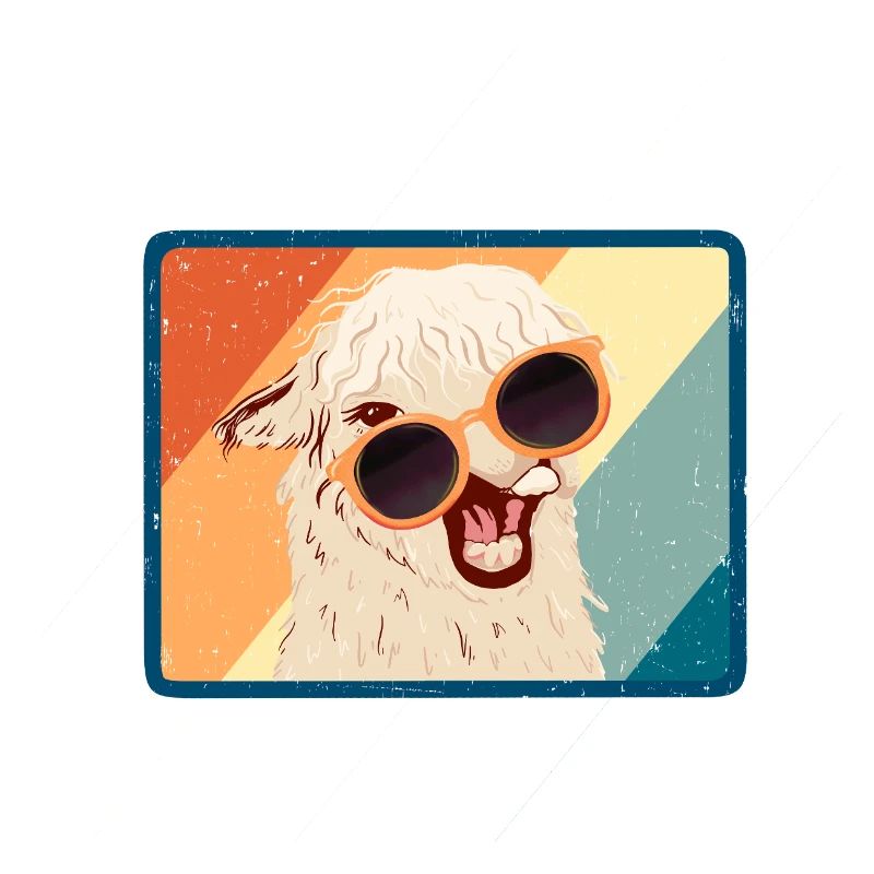 Funny retro alpaca llama