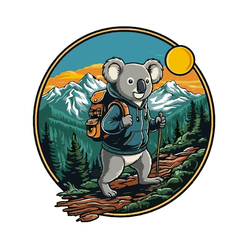 Camping de randonnée de Koala mignon