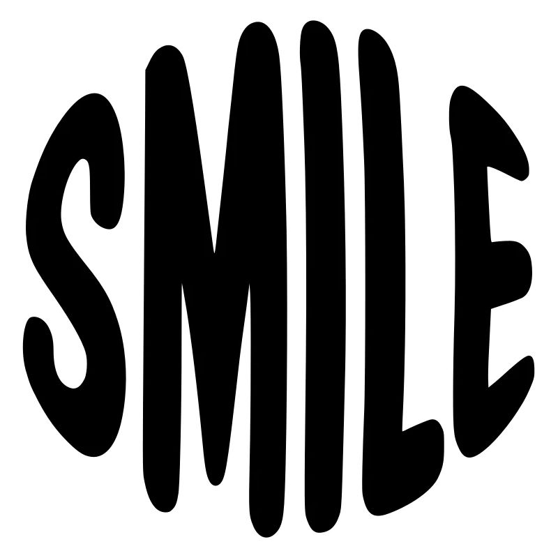 Clear smile lettering with round contours