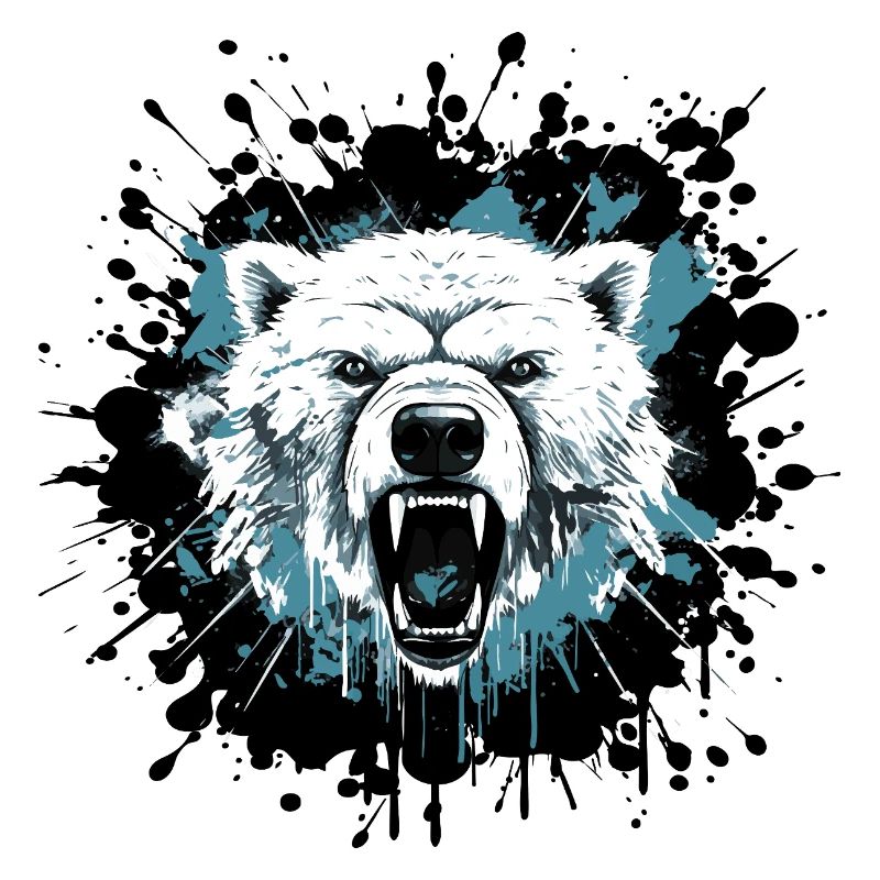 Polar bear in splatter style