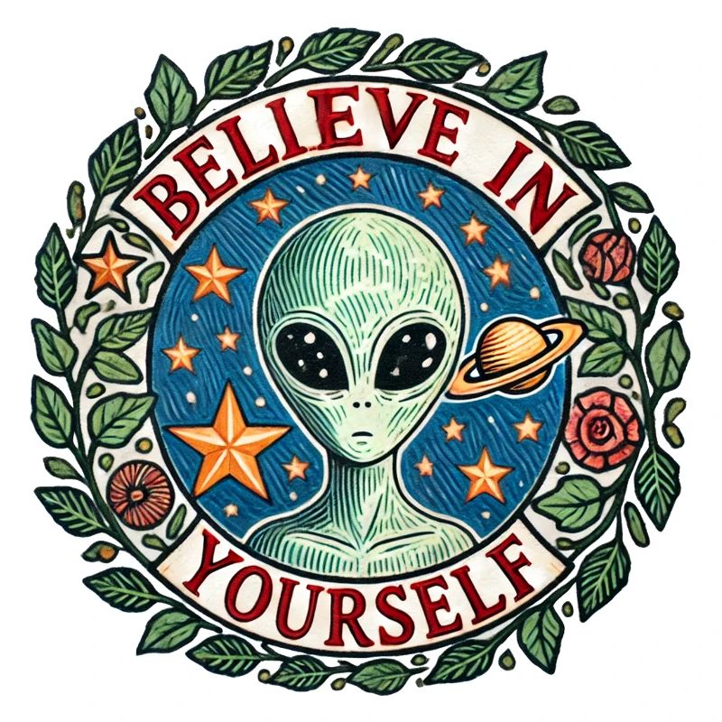 Glaube an dich selbst Alien Space Circle