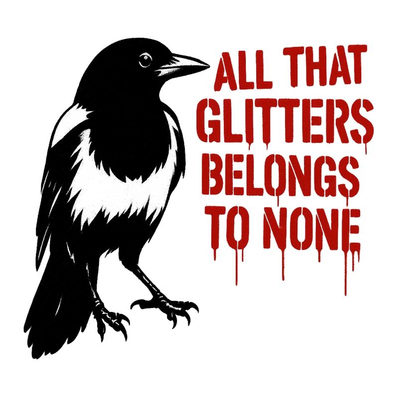 Magpie, Raven and Glitter Slogan