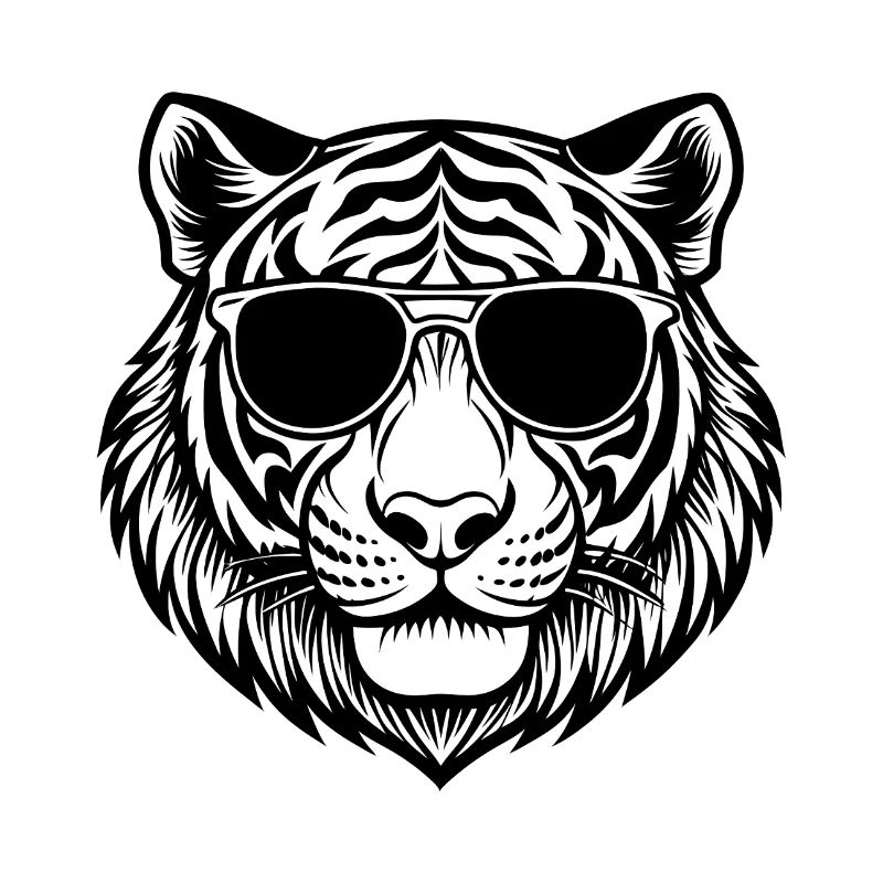 Tiger head with sunglasses
