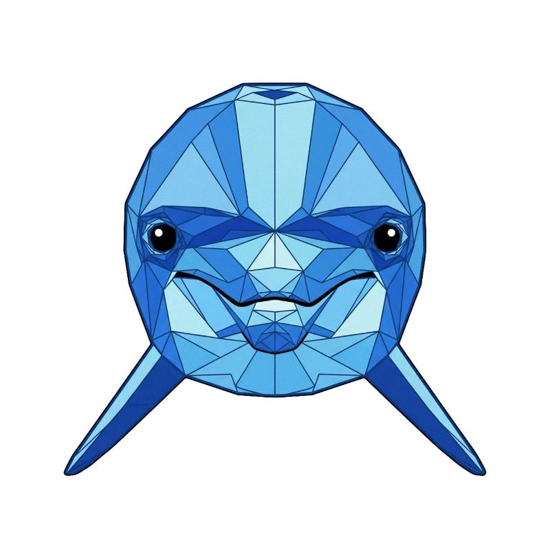 Geometrischer Blauer Delfin
