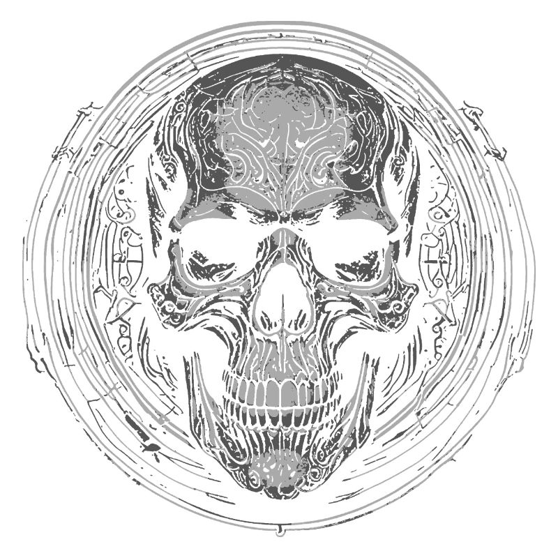 Skull Circle Engraving