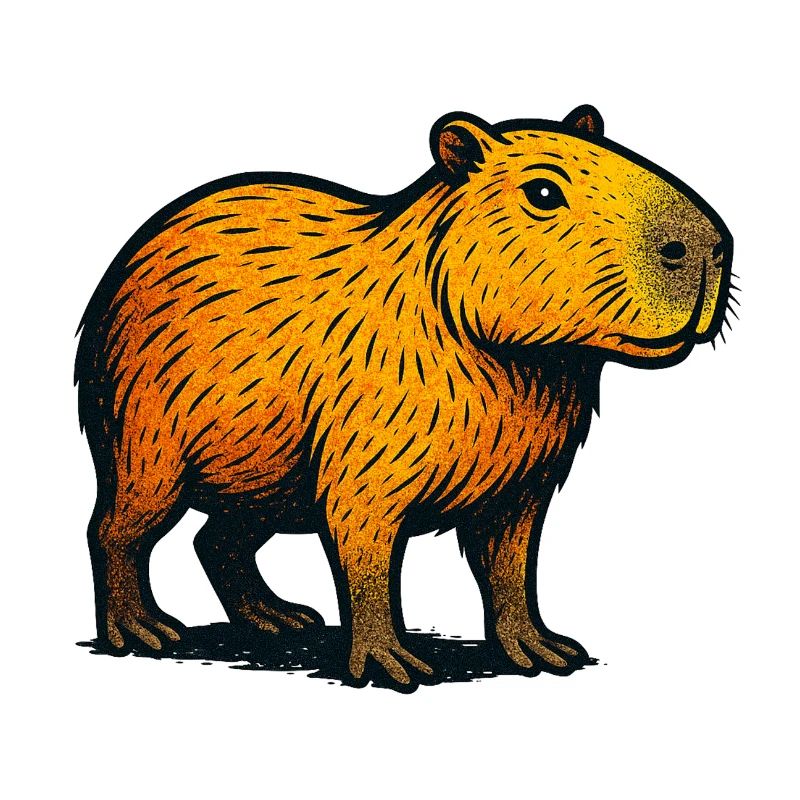 Kapibara Farbverlauf Illustration