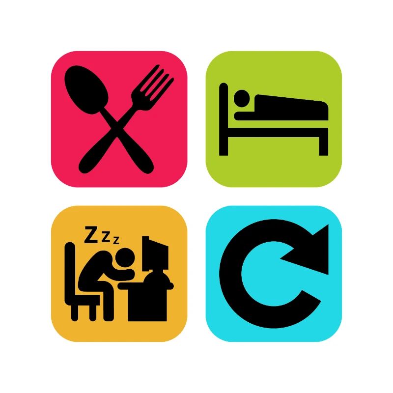 Eat Sleep Work Repeat Funny Quote Job