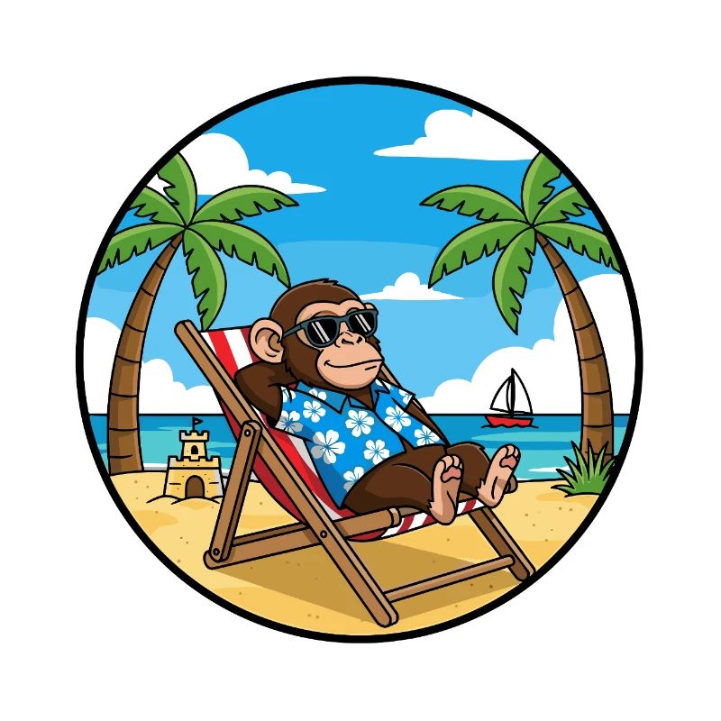 Cool Monkey Beach Vacation Summer Vibes