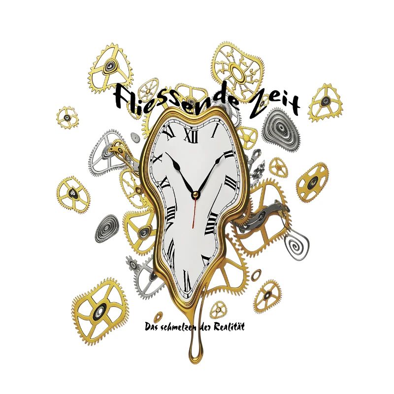 Melting clock with gears