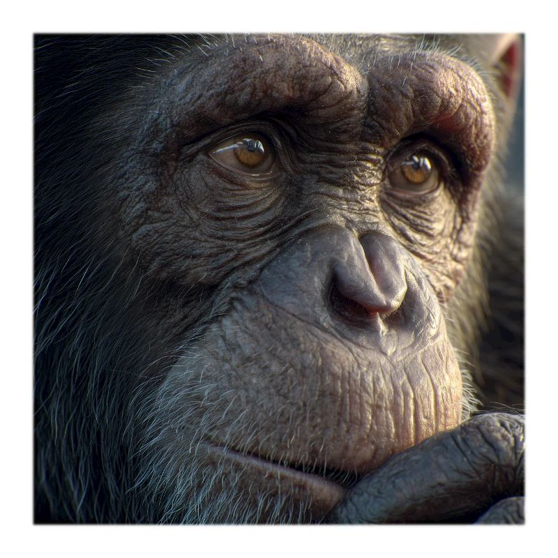 Chimpanzee Portrait – Realistic Monkey Focus