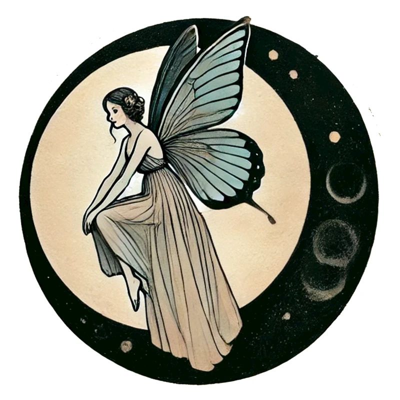 Moonlit Fairy on a Crescent Moon