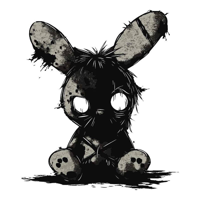 Dark Stuffed Bunny – Gothic Plush Motif